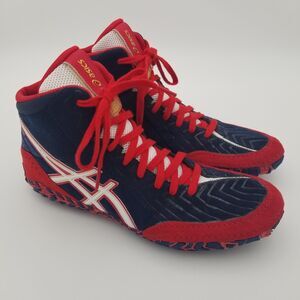 ASICS Aggressor 3 J601Y-5201 Mens 9.5 Suede Lace Up Athletic Wrestling Shoes New